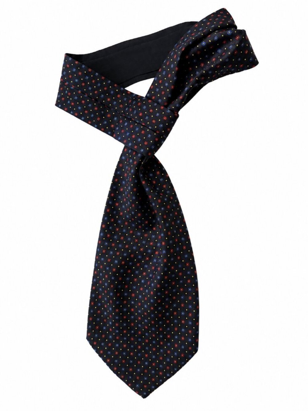 Navy Blue Argyle Silk Tie by GRAND JOUR Paris